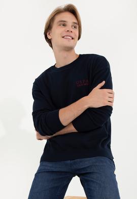 Erkek Lacivert Bisiklet Yaka Triko Kazak - 50258306006