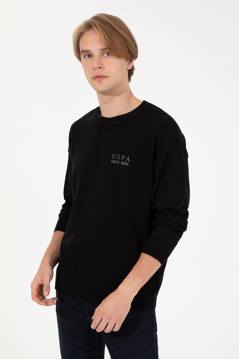 Erkek Siyah Bisiklet Yaka Triko Kazak - 50258306016