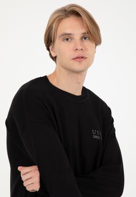 Erkek Siyah Bisiklet Yaka Triko Kazak - 50258306016