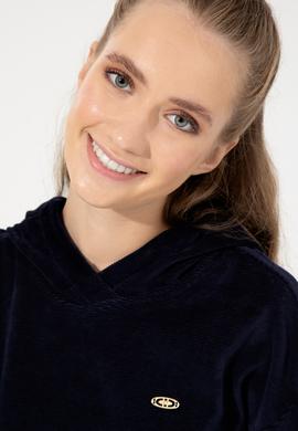 Kadın Lacivert Kapüşonlu Sweatshirt - 50261173005