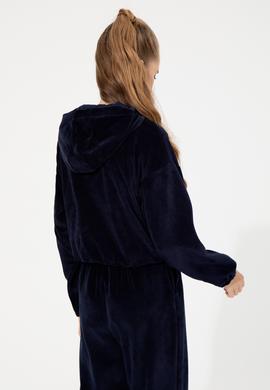 Kadın Lacivert Kapüşonlu Sweatshirt - 50261173005