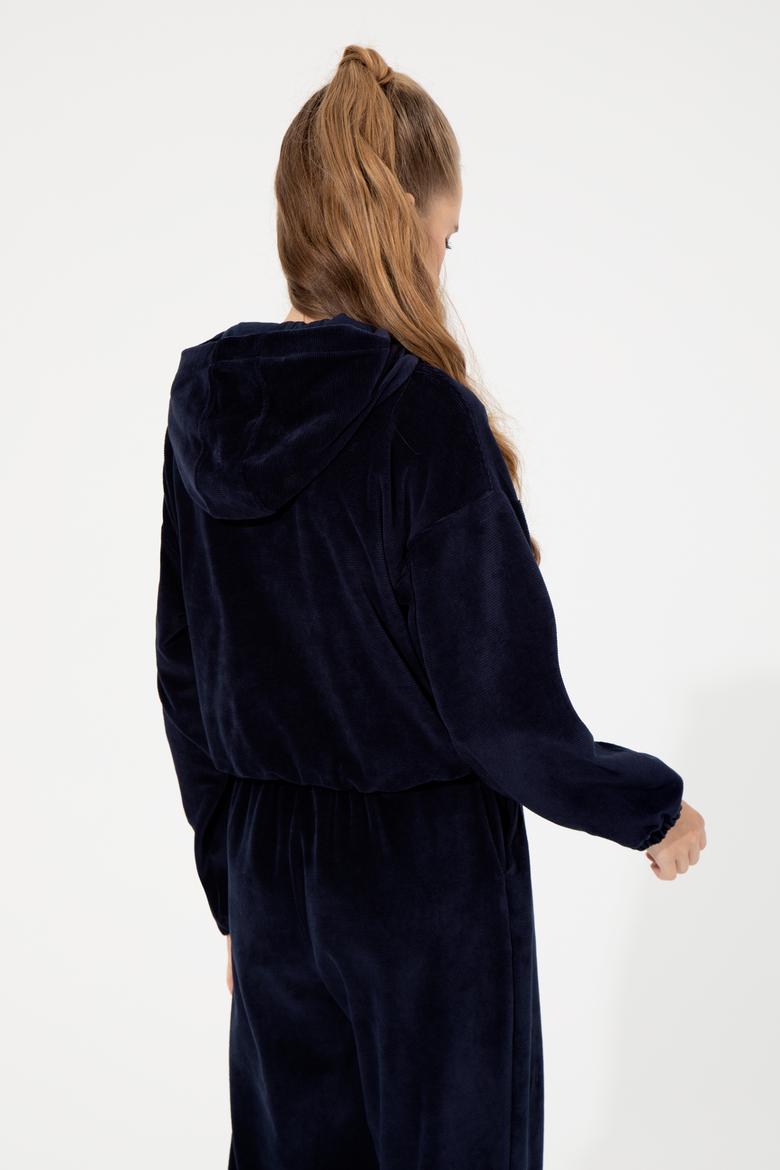 Kadın Lacivert Kapüşonlu Sweatshirt - 50261173005