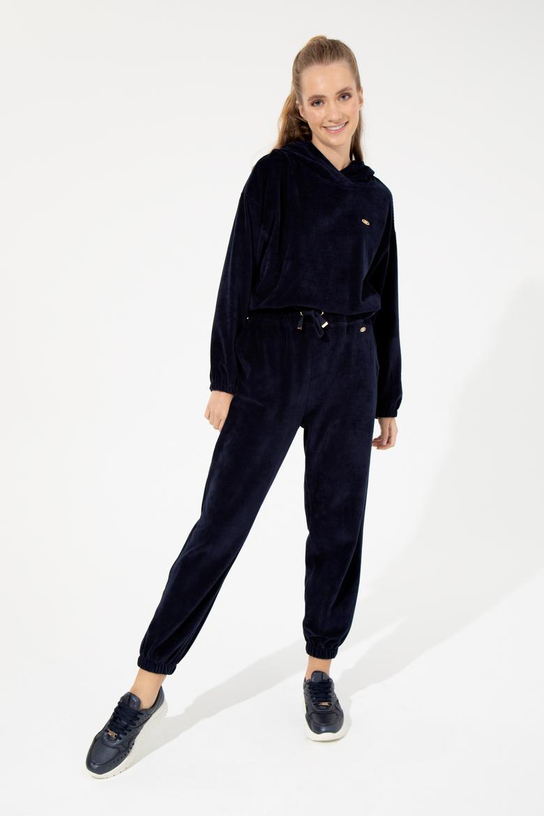 Kadın Lacivert Kapüşonlu Sweatshirt - 50261173005