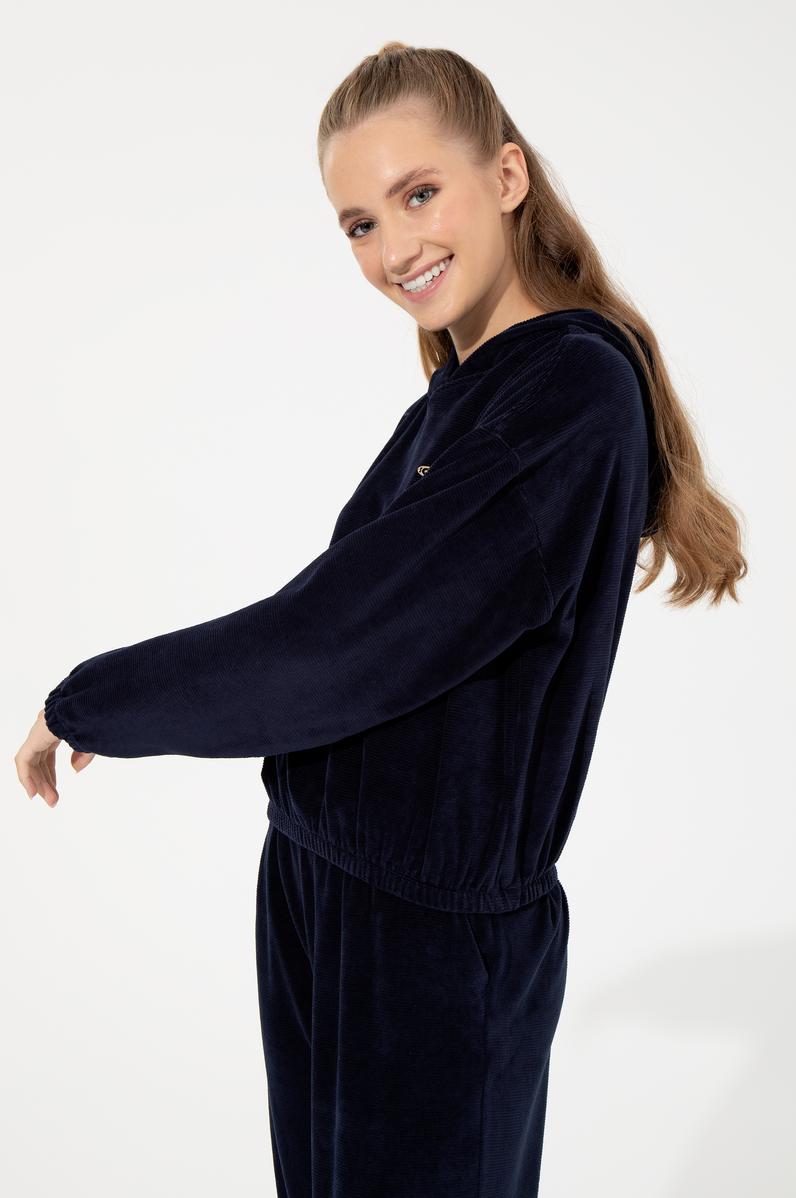 Kadın Lacivert Kapüşonlu Sweatshirt