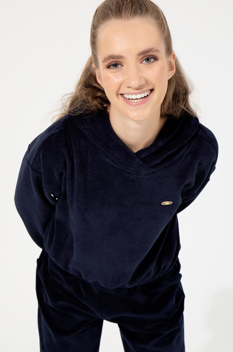 Kadın Lacivert Kapüşonlu Sweatshirt