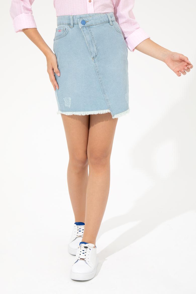 Kadın Mavi Jean Etek - 50250753003