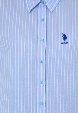 Kadın Mavi Uzun Kollu Gömlek - 50246676008