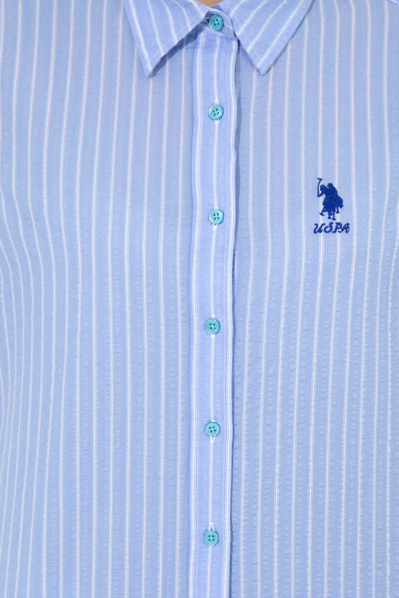 Kadın Mavi Uzun Kollu Gömlek - 50246676008