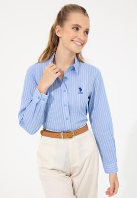 Kadın Mavi Uzun Kollu Gömlek - 50246676008