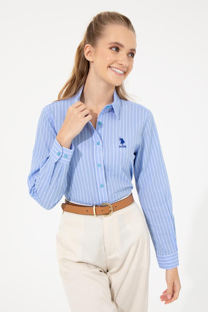 Kadın Mavi Uzun Kollu Gömlek