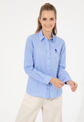 Kadın Mavi Uzun Kollu Gömlek - 50246676008