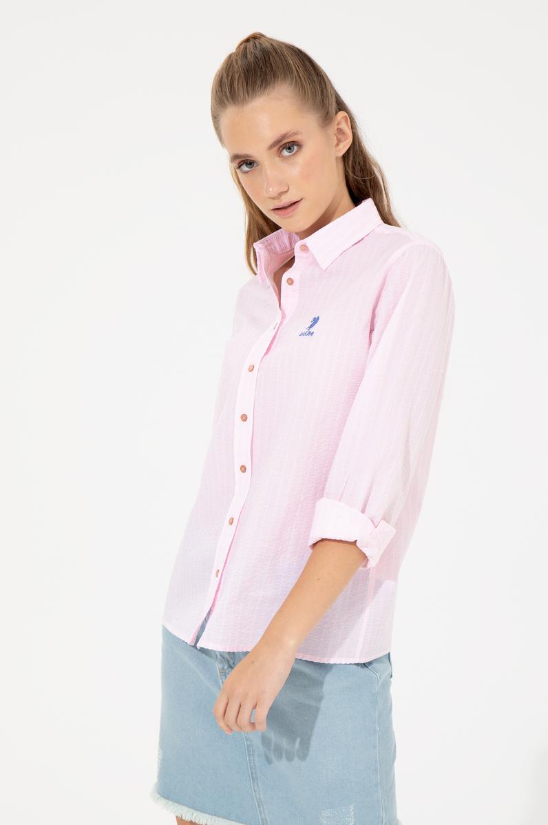 Kadın Pudra Uzun Kollu Gömlek