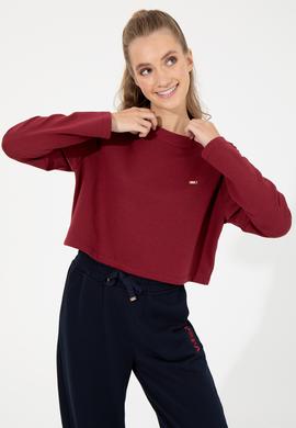 Kadın Vİşne Bisiklet Yaka Sweatshirt - 50261257032