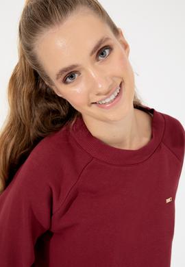 Kadın Vİşne Bisiklet Yaka Sweatshirt - 50261257032