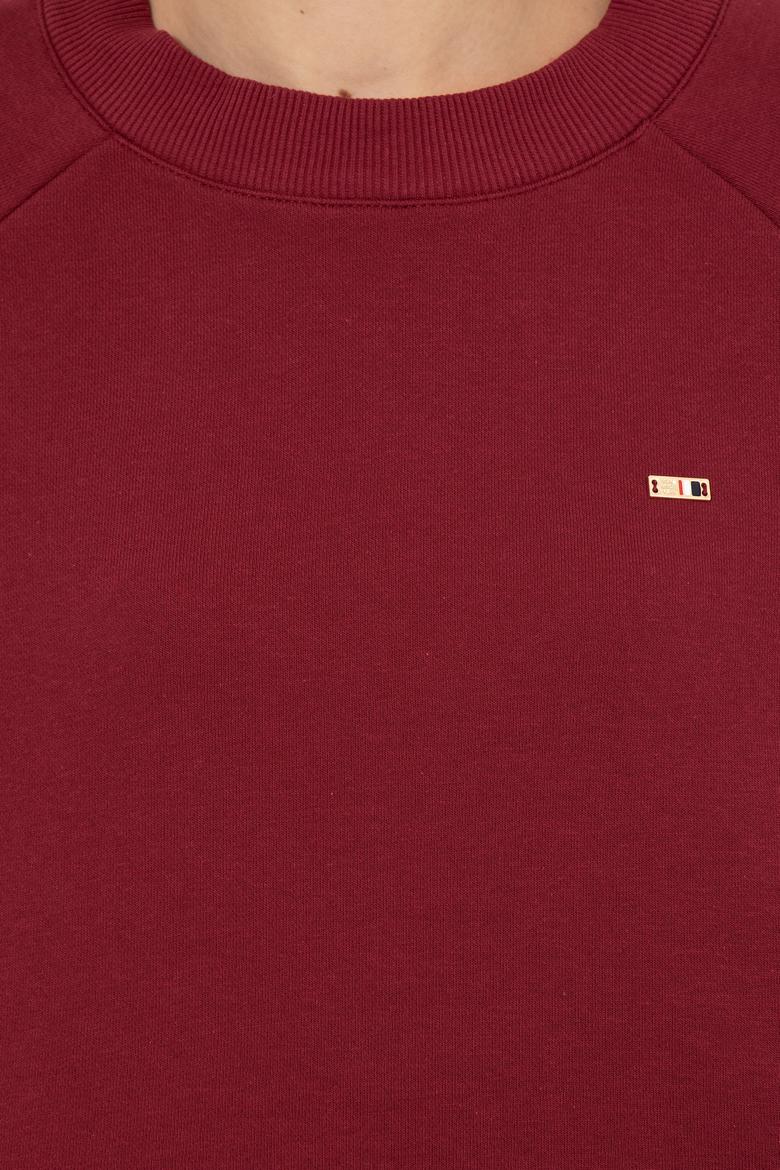 Kadın Vİşne Bisiklet Yaka Sweatshirt - 50261257032