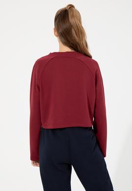 Kadın Vİşne Bisiklet Yaka Sweatshirt - 50261257032