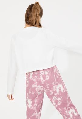 Kadın Ekru Bisiklet Yaka Sweatshirt - 50261257008