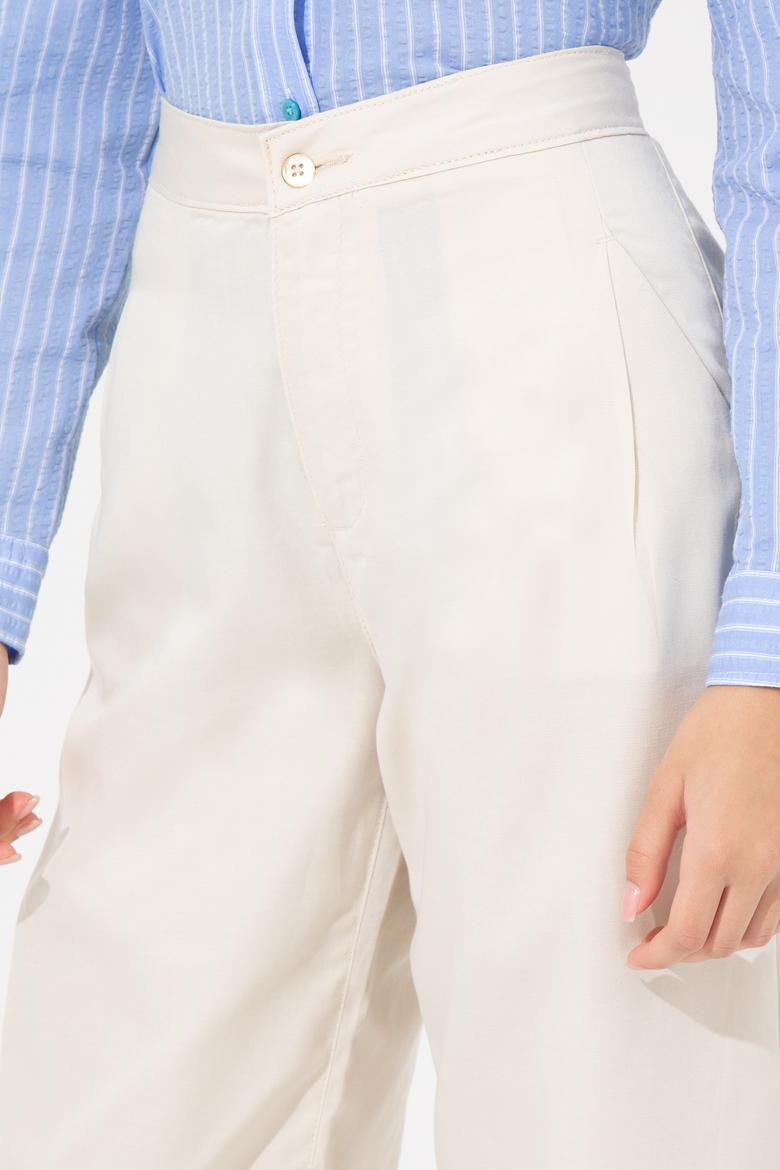 Kadın Krem Pantolon - 50246038012