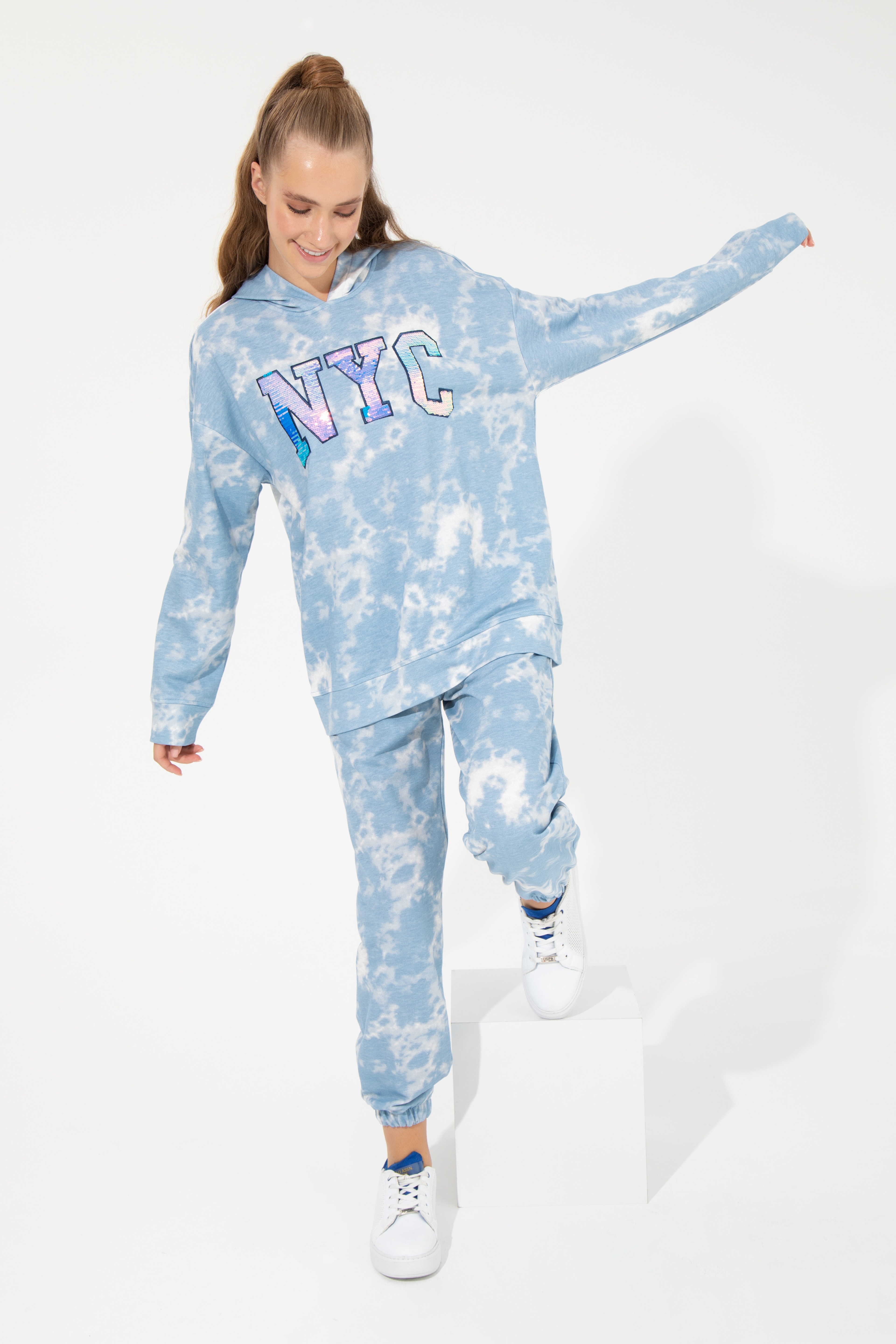 Kadın Mavi Sweatshirt - Image 3