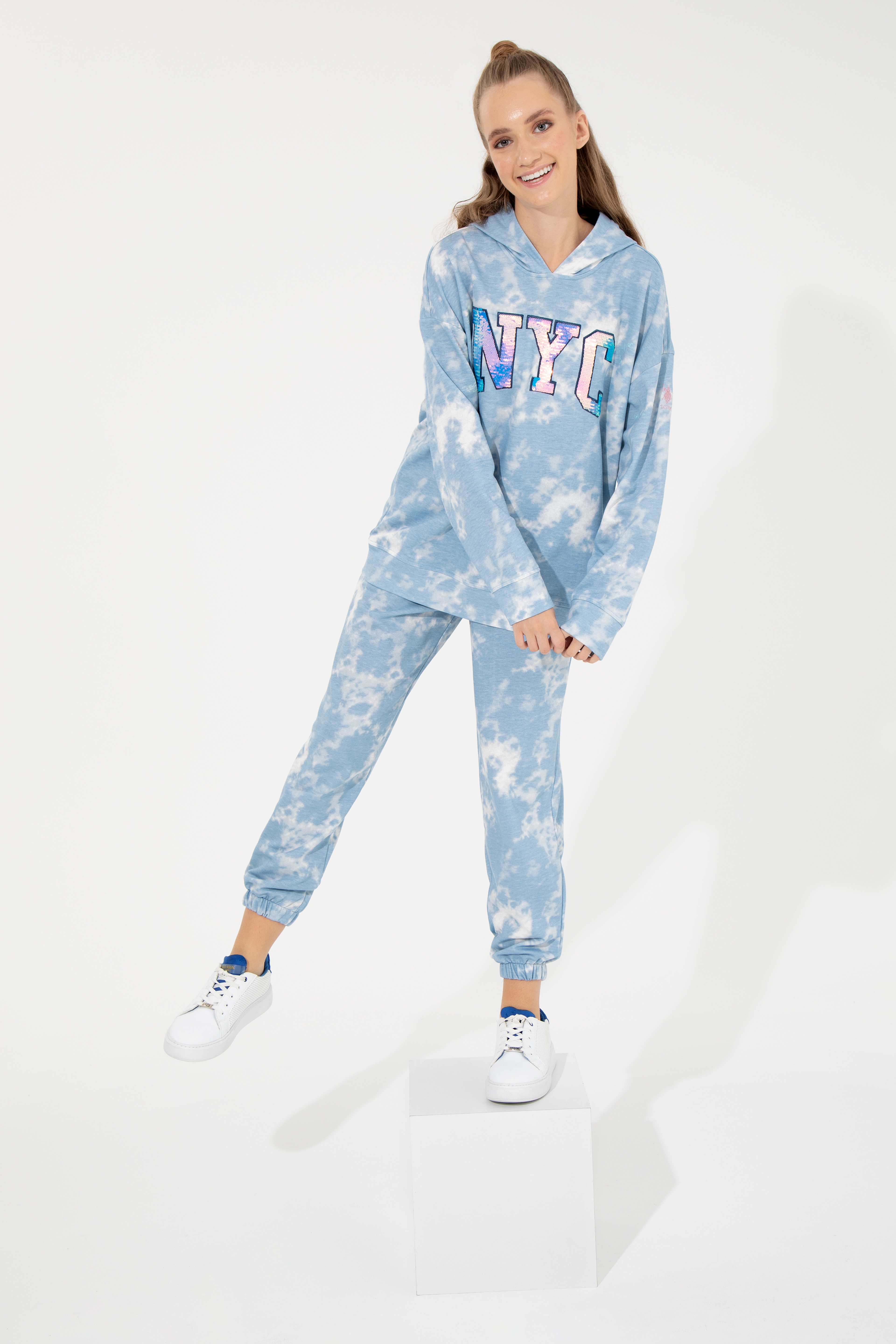Kadın Mavi Jogger Eşofman Altı - Image 1