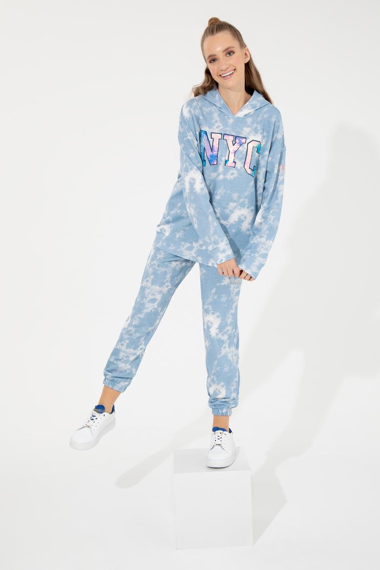 Kadın Mavi Jogger Eşofman Altı