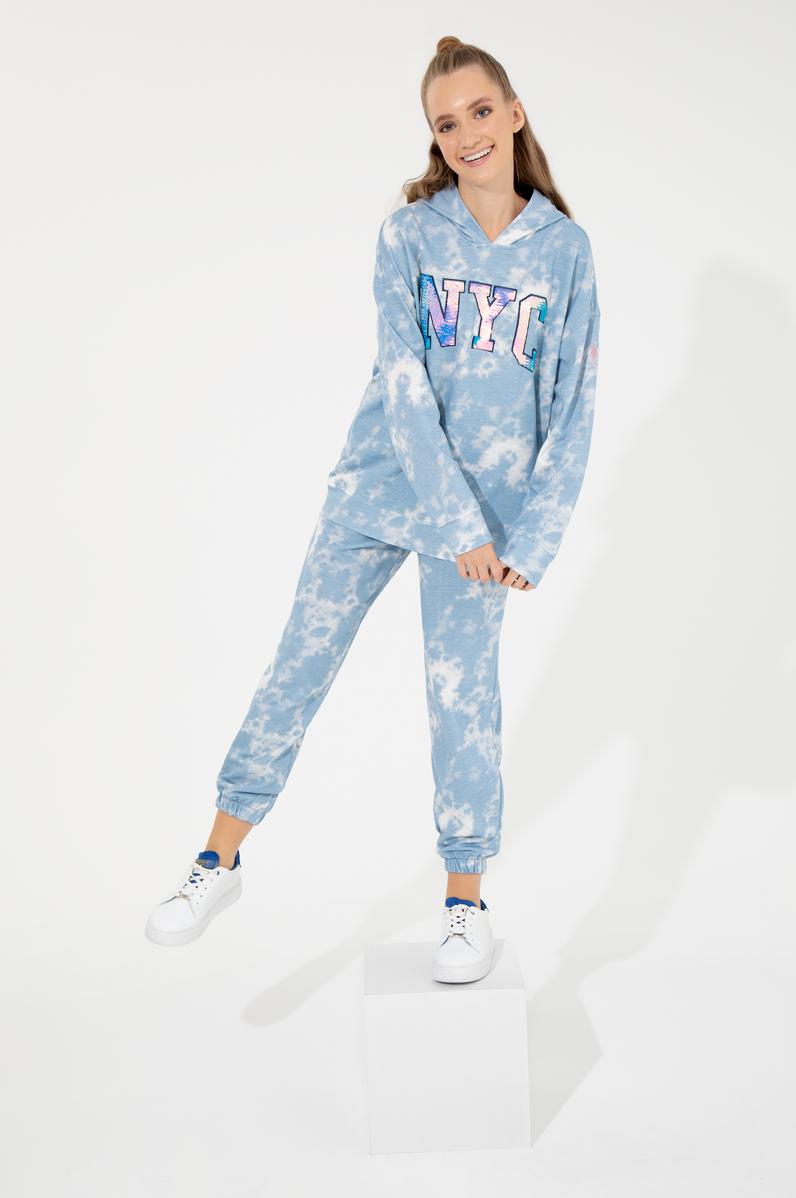 Kadın Mavi Jogger Eşofman Altı