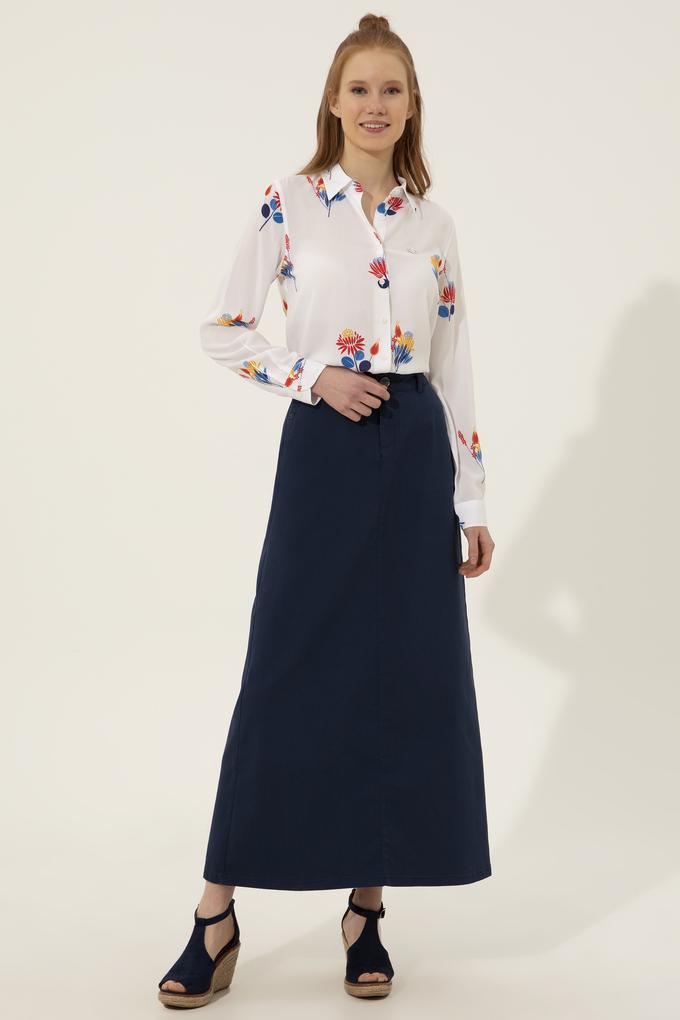 Kadın İndigo Dokuma Etek