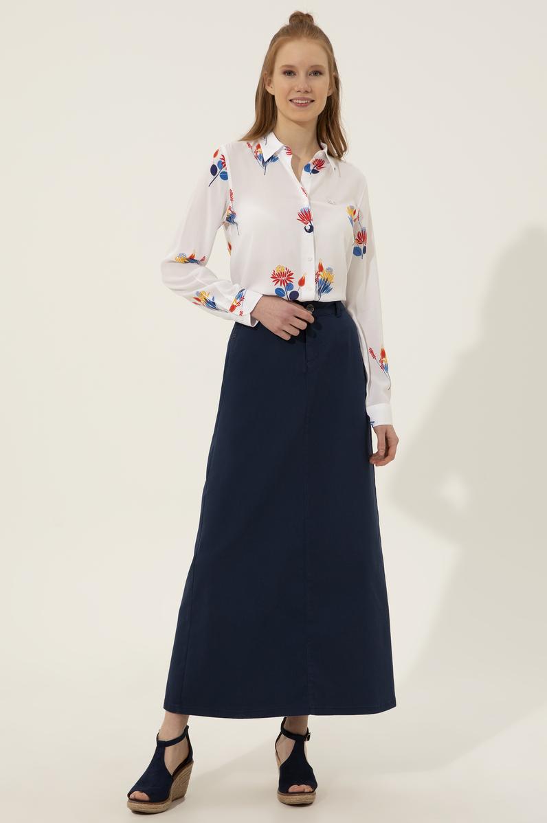 Kadın İndigo Dokuma Etek