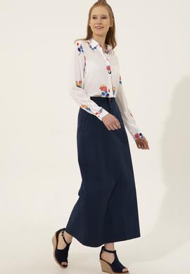 Kadın İndigo Dokuma Etek - 50207211060