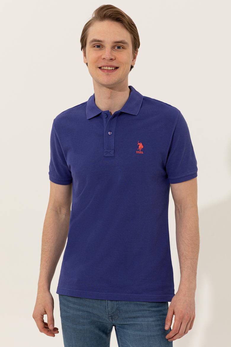 Erkek Mavi Basic Polo Yaka Tişört - 50249153370