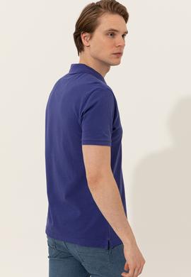 Erkek Mavi Basic Polo Yaka Tişört - 50249153370