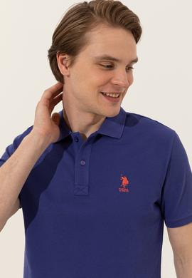 Erkek Mavi Basic Polo Yaka Tişört - 50249153370