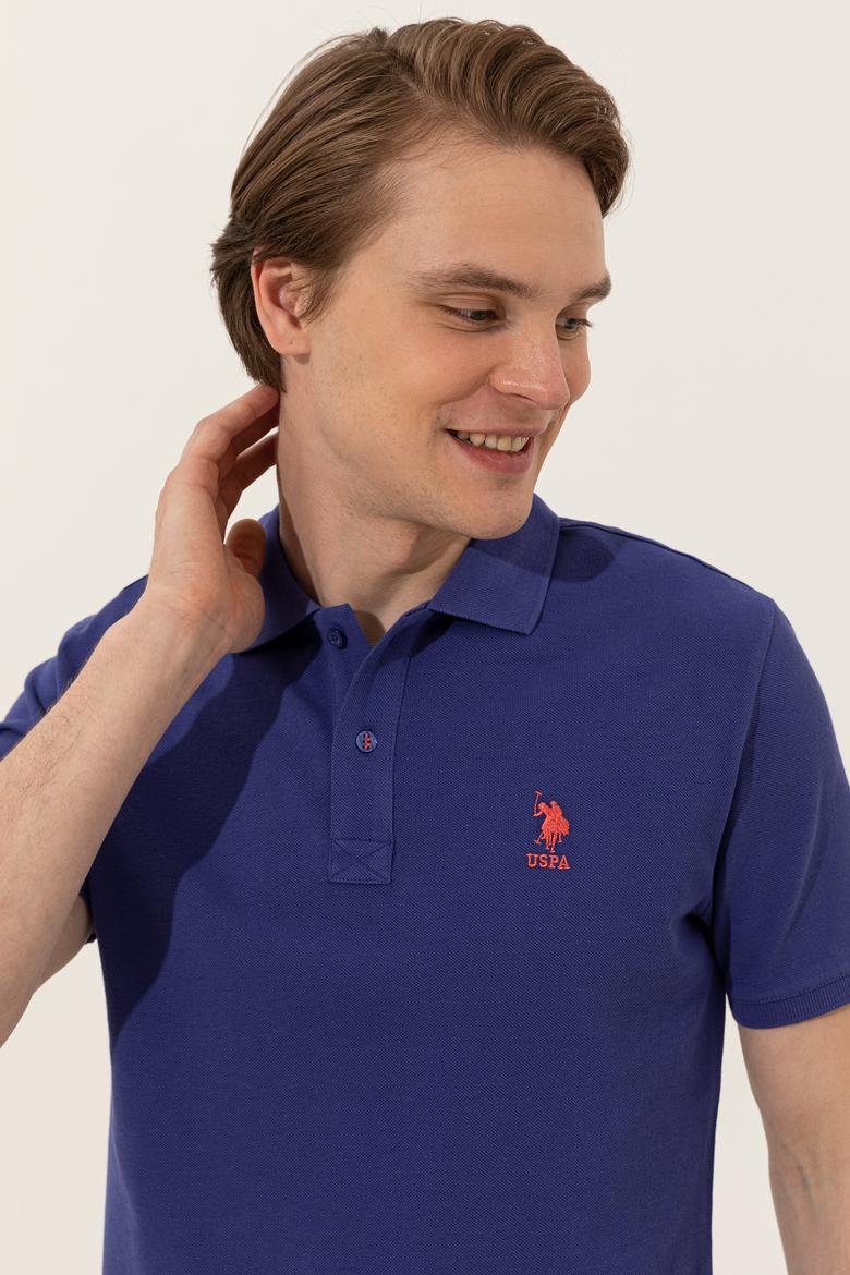 Erkek Mavi Basic Polo Yaka Tişört - 50249153370