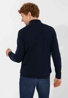 Erkek Lacivert Basic Triko Hırka - 50251875017