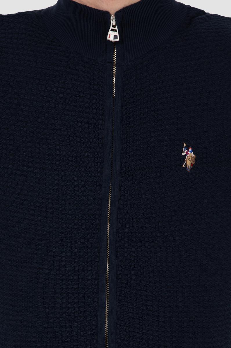 Erkek Lacivert Basic Triko Hırka