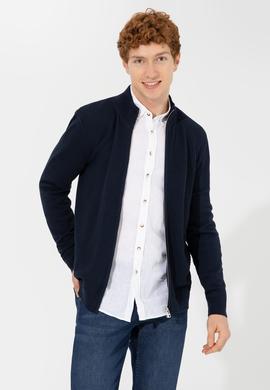 Erkek Lacivert Basic Triko Hırka - 50251875017