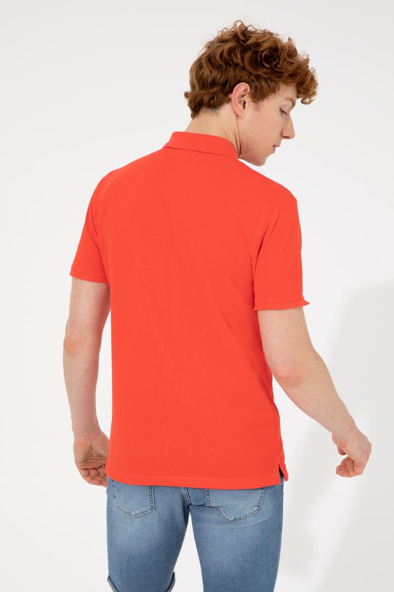 Erkek Kırmızı Polo Yaka Basic T-Shirt - 50248556170