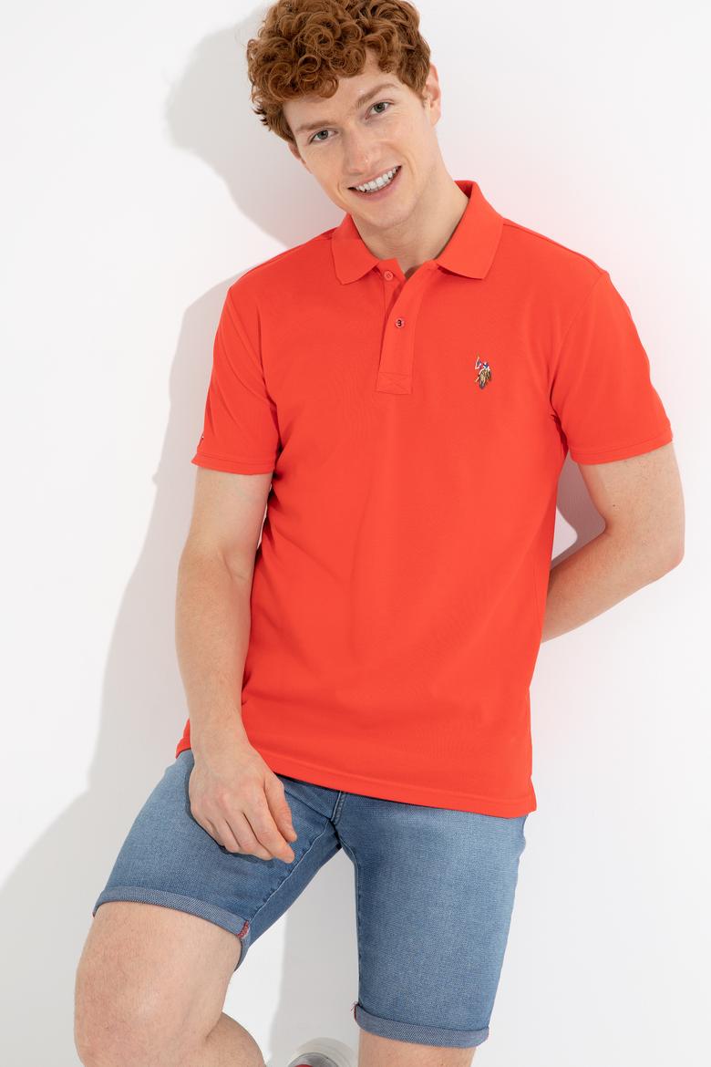Erkek Kırmızı Polo Yaka Basic T-Shirt