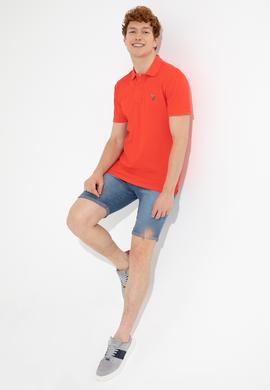 Erkek Kırmızı Polo Yaka Basic T-Shirt - 50248556170