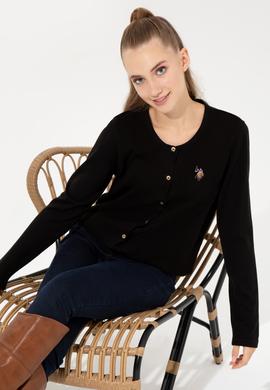 Kadın Siyah Basic Triko Hırka - 50253697019