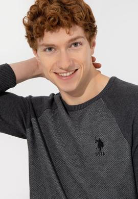 Erkek Antrasit Melanj Kazak - 50252198039