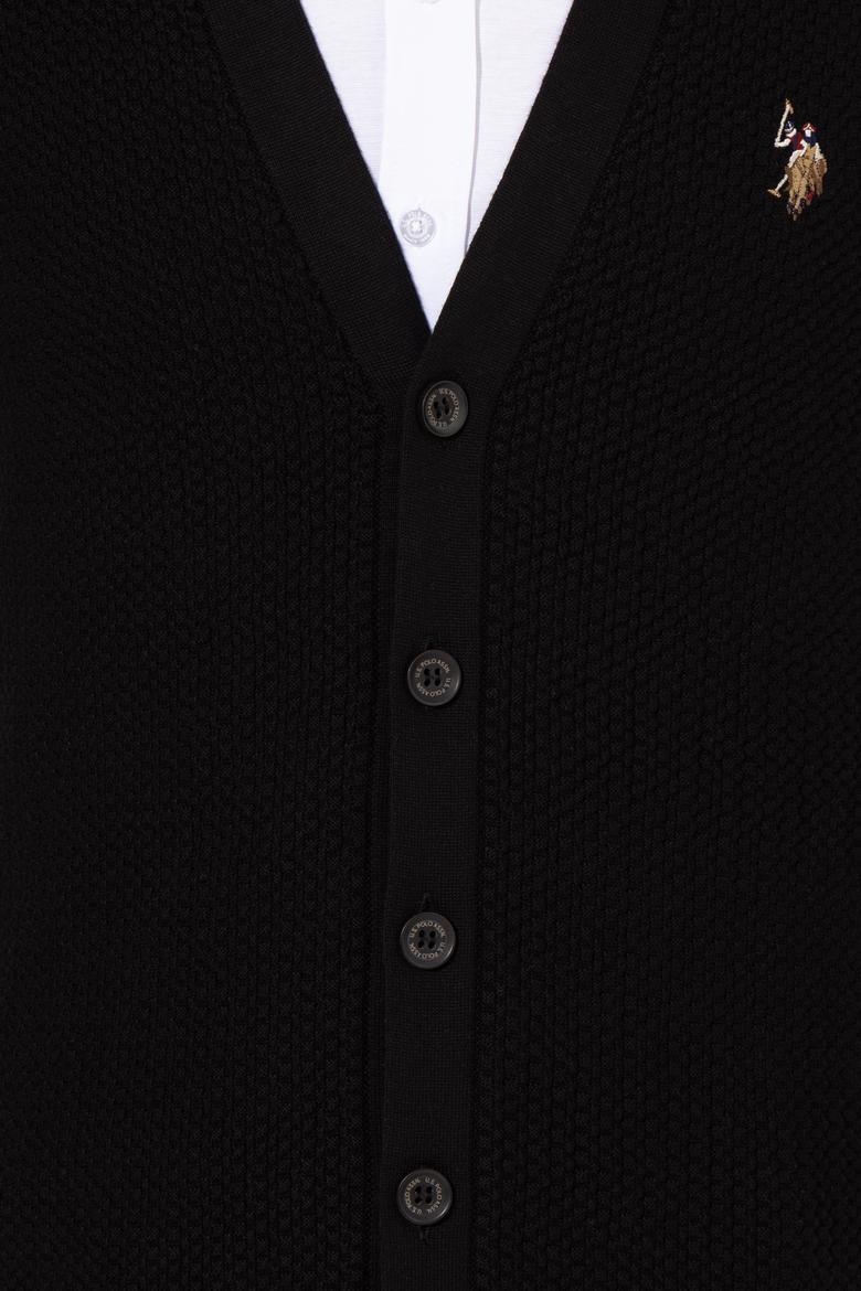 Erkek Siyah Basic Triko Hırka - 50251881011