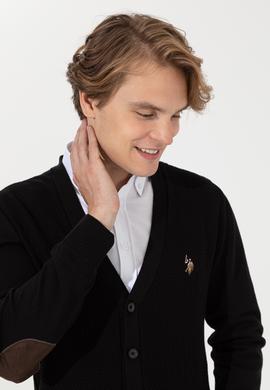 Erkek Siyah Basic Triko Hırka - 50251881011