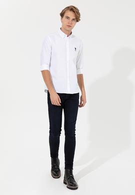 Erkek Beyaz Uzun Kollu Basic Gömlek - 50262534008