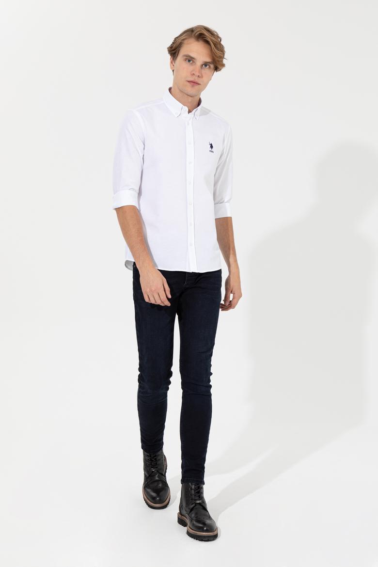 Erkek Beyaz Uzun Kollu Basic Gömlek - 50262534008