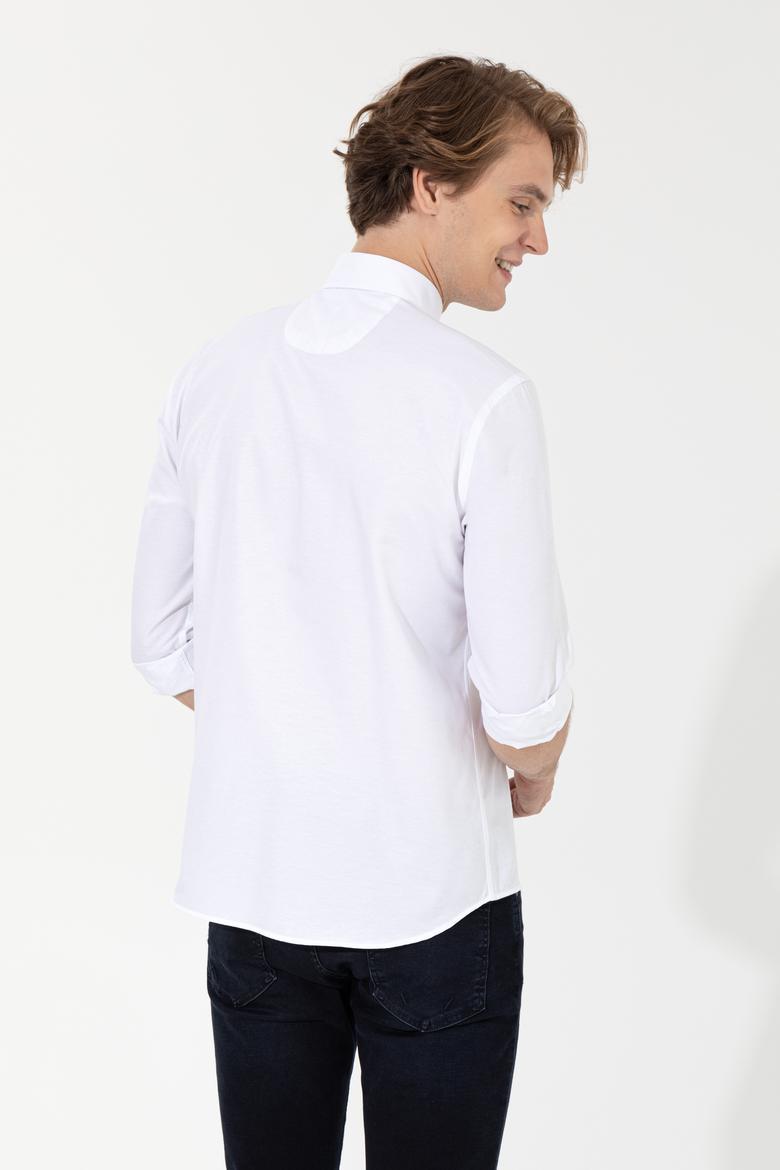 Erkek Beyaz Uzun Kollu Basic Gömlek - 50262534008