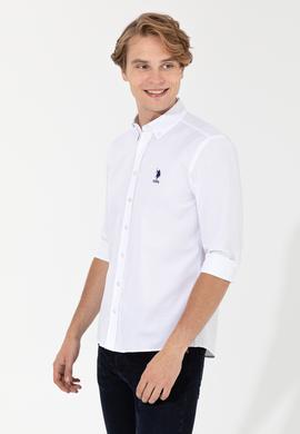 Erkek Beyaz Uzun Kollu Basic Gömlek - 50262534008