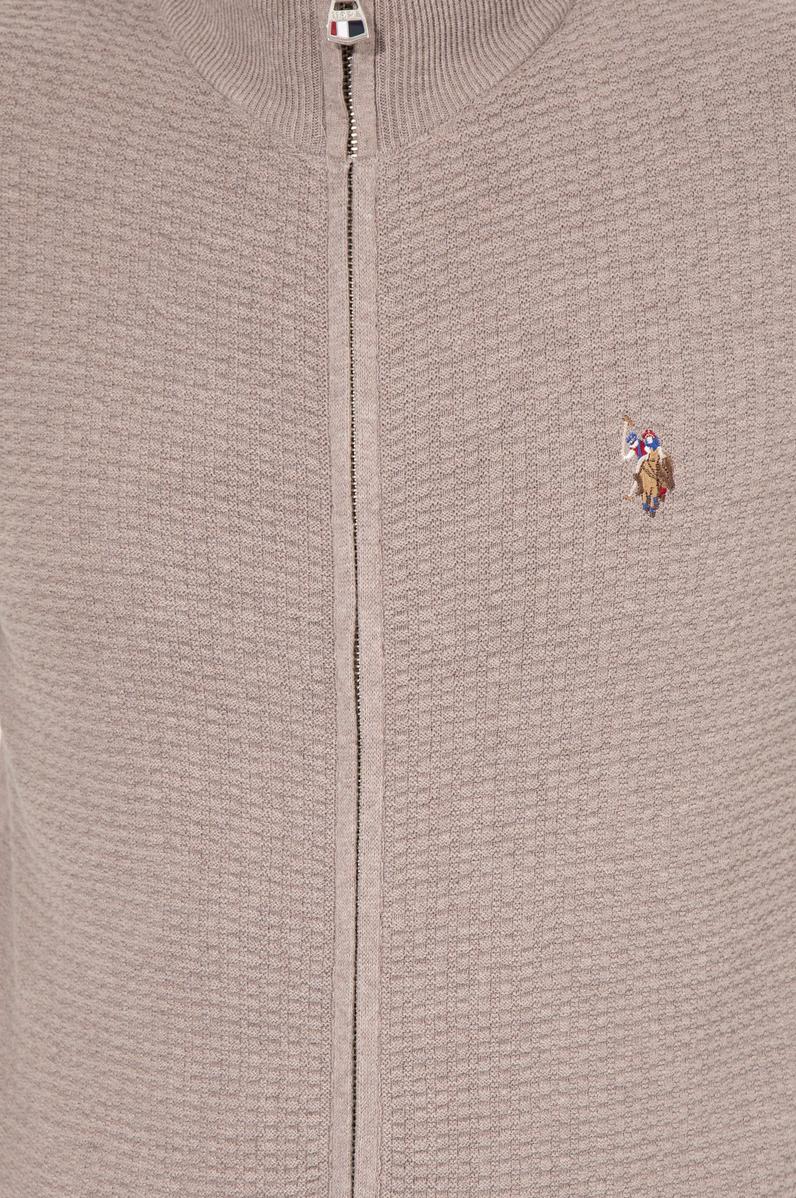 Erkek Vizon Melanj Basic Triko Hırka