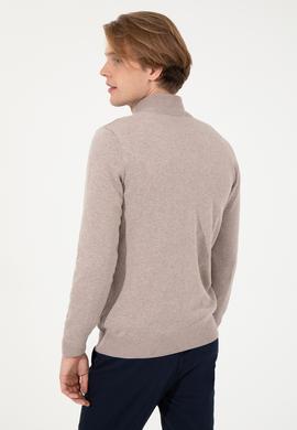 Erkek Vizon Melanj Basic Triko Hırka - 50251875065