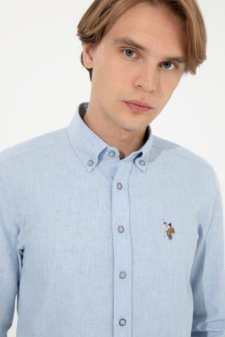 Erkek Açık Mavi Uzun Kollu Basic Gömlek - 50256275024